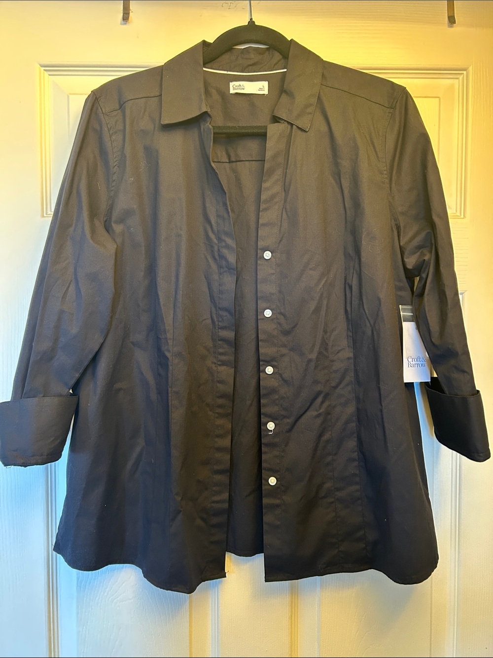 croft & barrow Black Button-Front Shirt